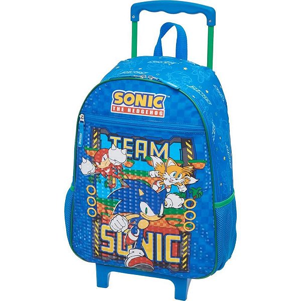 Mochila Infantil com Rodinha Sonic Squad