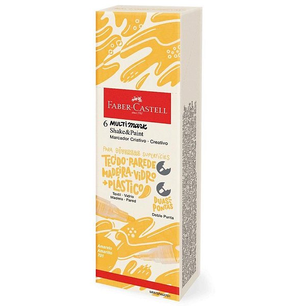 Pincel Marcador Artesanato Multimark S&P Amarelo com C/ 12
