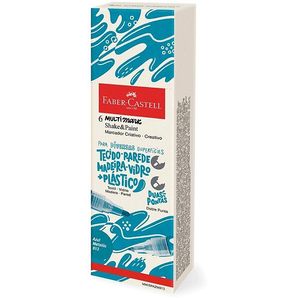 Pincel Marcador Artesanato Multimark Azul Metal com C/ 12