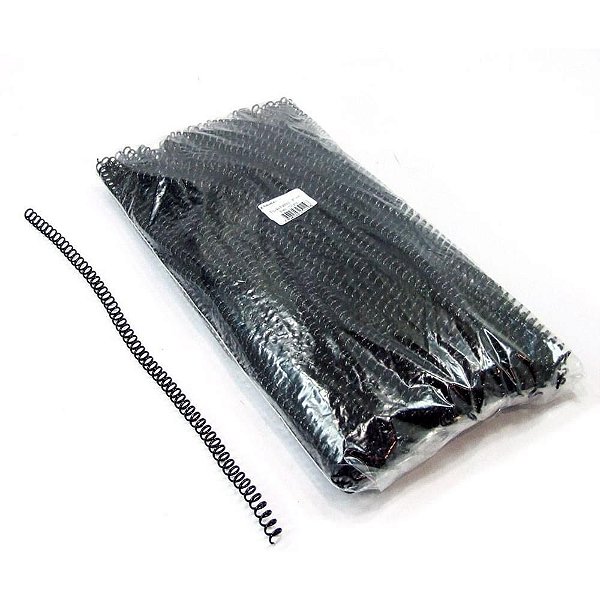 Espiral para Caderno 07MM Preto - Pacote com 100 Unidades para 25 Folhas