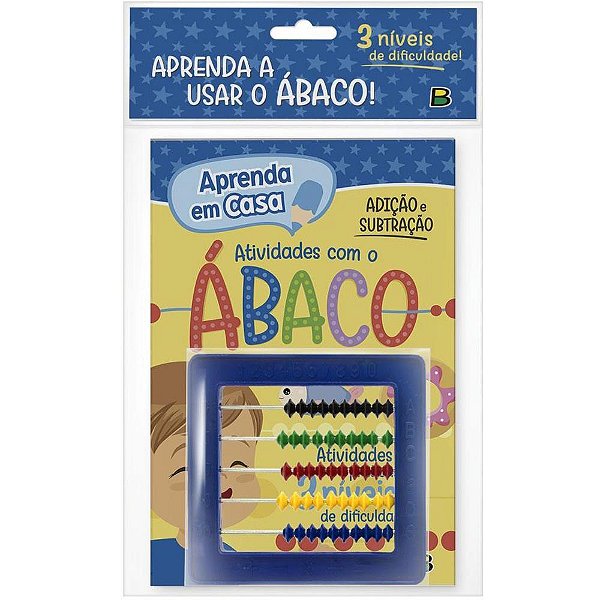 Contador ábaco Aprenda em Casa com 100 Argolas 13,5X20CM