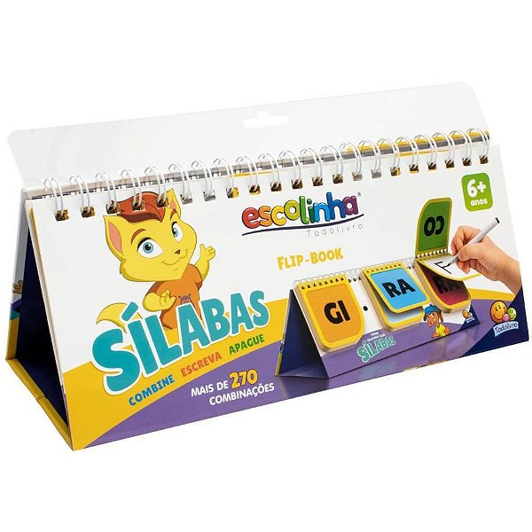 Livro Ensino Escolinha FLIP-BOOK Silabas