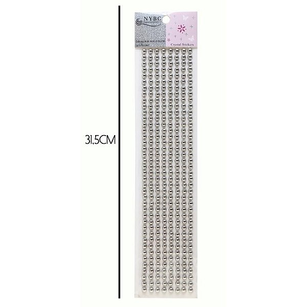 Pedraria 1/2 Pérola 6MM Prata Cartela