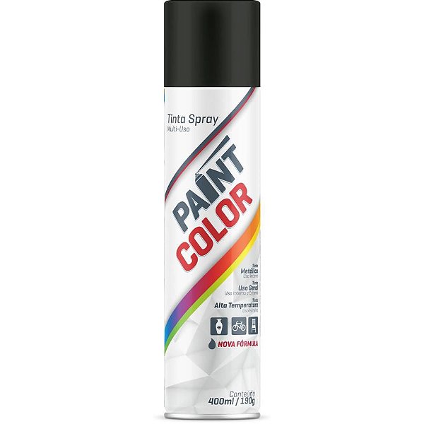 Tinta SPRAY Paintcolor 400ML Preto Brilhante