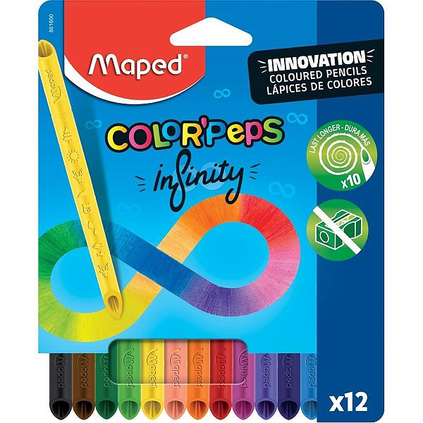 Lápis de COR Redondo Color PEPS INFINITY 12 Cores Caixa com 12