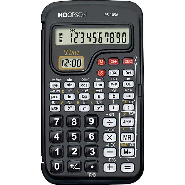 Calculadora Científica 56 Funções 10 Dígitos com Bateria Preta