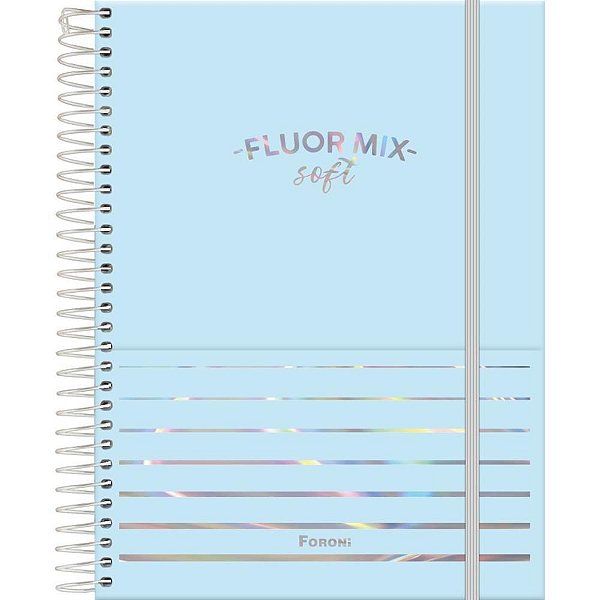 Caderno 01X1 Capa Dura Colegial Fluor MIX SOFT 80 Folhas Pacote com 04