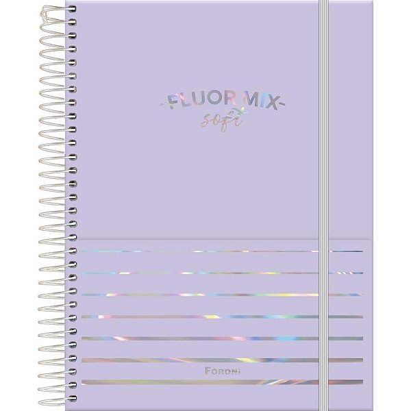Caderno 10X1 Capa Dura Colegial Fluor MIX SOFT 160 Folhas – Pacote com 4 Unidades