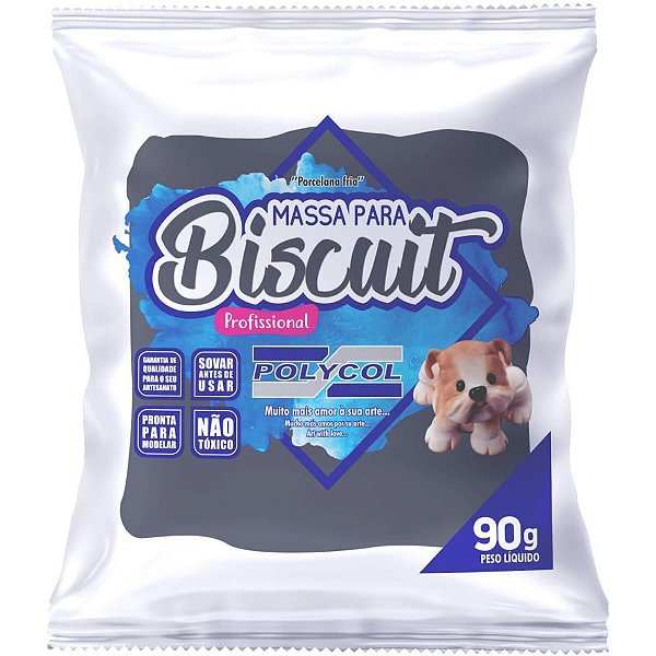 Massa de Porcelana Fria Biscuit 90G Cinza Real CX.C/12