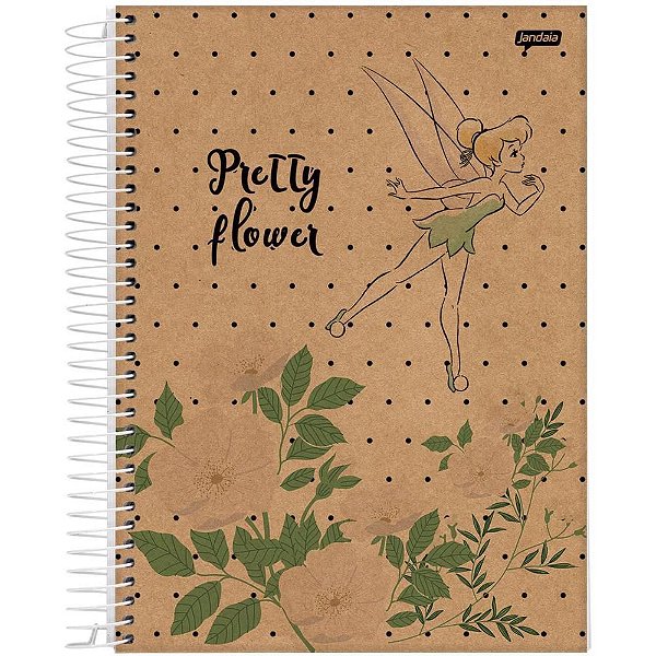 Caderno 01X1 Capa Dura Tinker BELL KRAFT 80 Folhas - Pacote com 04