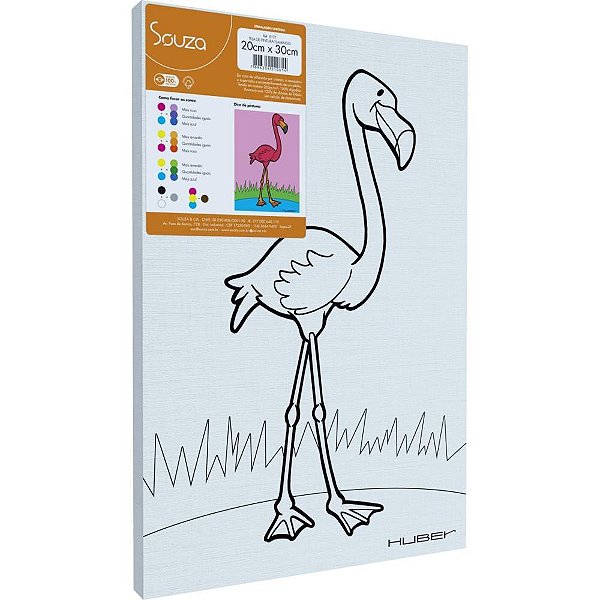 Tela para Pintura Riscada 20X30CM Flamingo Pacote com 06