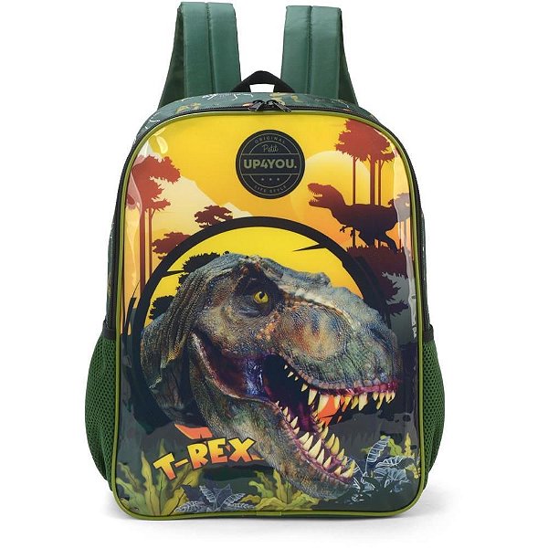 Mochila Infantil UP4YOU Dinossauro G Verde