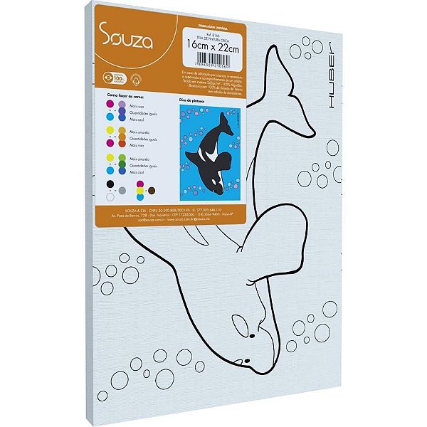 Tela para Pintura Riscada 16X22CM ORCA - Pacote com 6