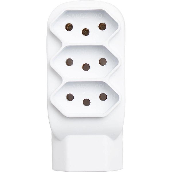 Adaptador para Tomada 4 Entradas Tripolar BR