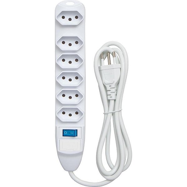 Filtro de Linha 6 Tomadas 10A 1,5M Bivolt Branco