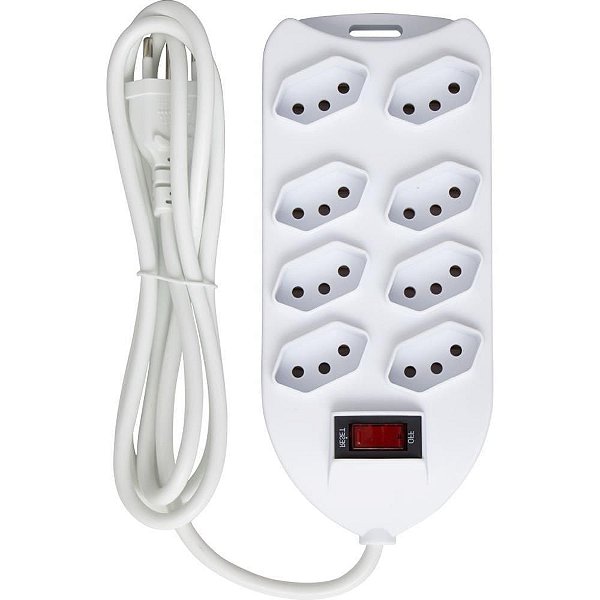 Filtro de Linha 8 Tomadas 10A 1,5M Bivolt Branco