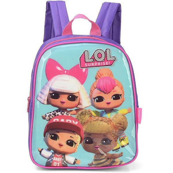 Mochila Infantil LOL Petit Pequena  Roxa