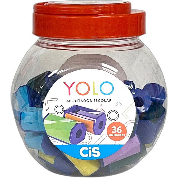 Apontador sem Depósito CIS Yolo 4 Cores Pote com 36