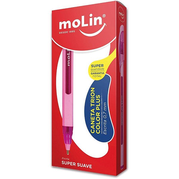 Caneta Esferográfica Trion Rosa – Caixa com 12 Unidades