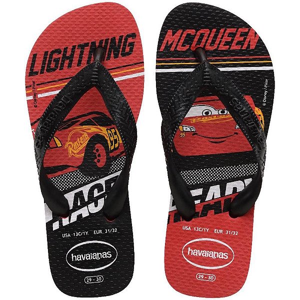 Chinelo Havaianas Infantil KIDS CARS 27/8 Vermelho