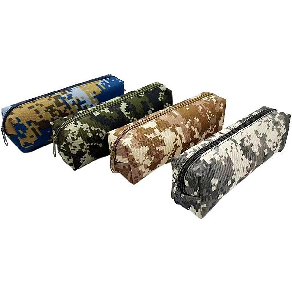 Estojo Tecido Militar Pixel 1 Zíper