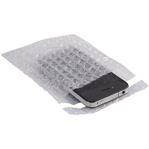 Plástico Bolha Saco 14CM X 18CM com ABA e Cola HOT MELT - Pacote com 50