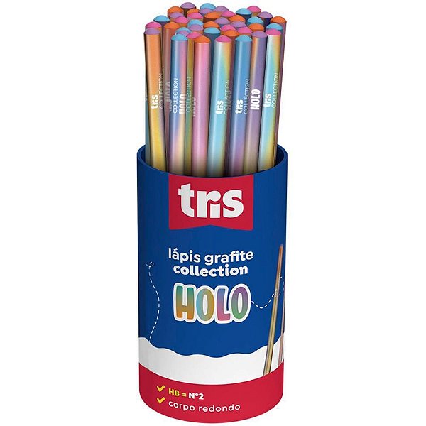 Lápis Preto Redondo TRIS Collection HOLOGRAFI.4MOD POTE-48