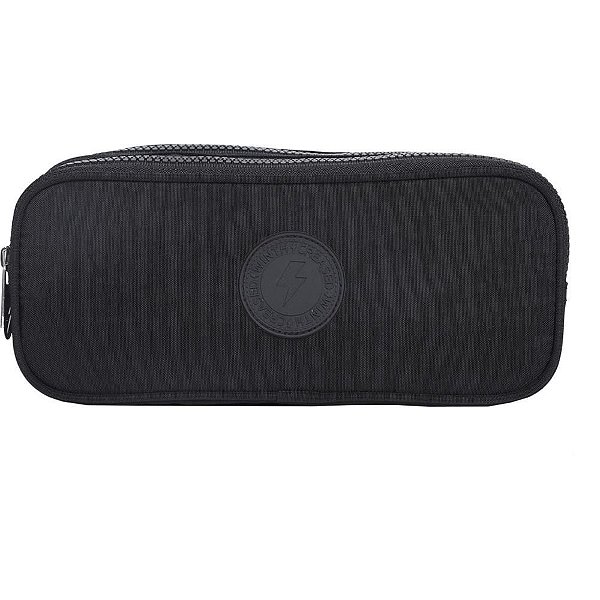 Estojo NYLON Creased Amassado 1 Zíper Preto