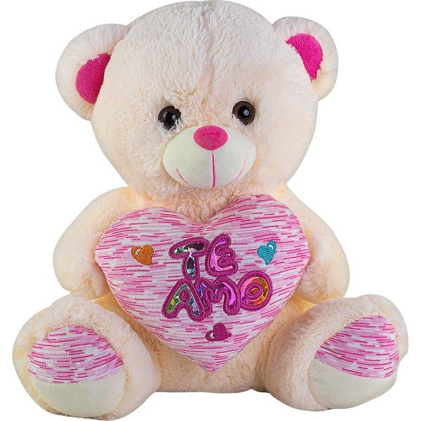 Pelúcia URSO 35CM Coração TE AMO