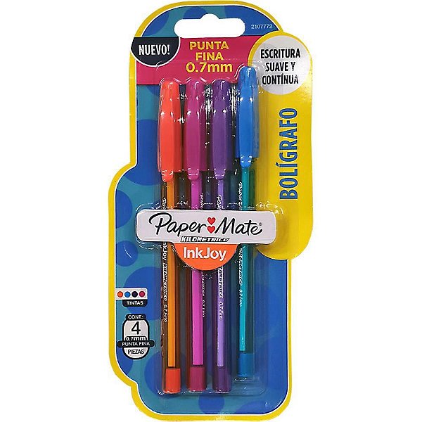 Caneta Esferográfica KM 100 Colorz Fina 4 Cores