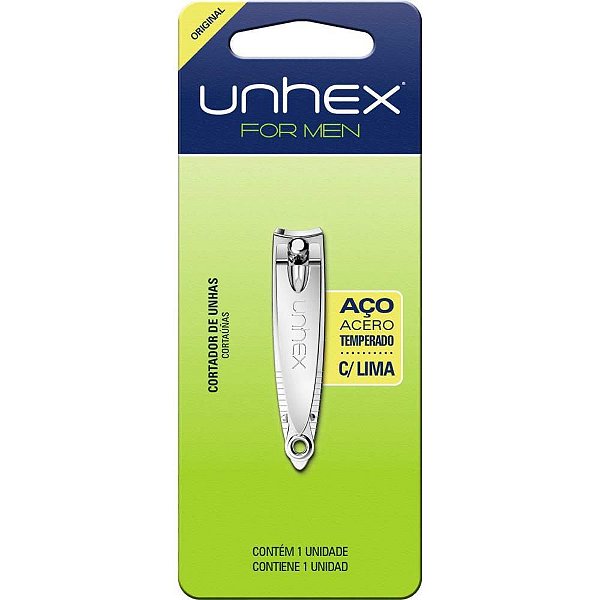 Cortador de UNHA UNHEX AÇO C/ Lima Blister