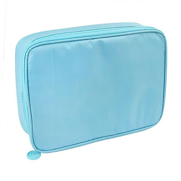 Estojo Tecido BOX Azul G C/DIVISORIA