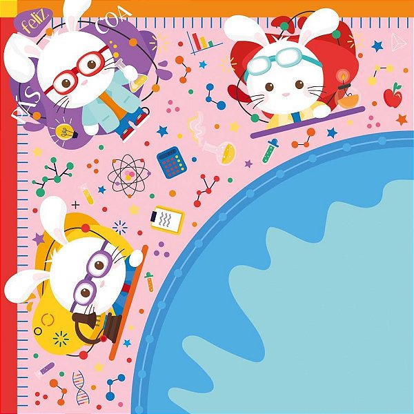 Embalagem P/OVO de Páscoa 35X35CM Cientista Rosa PCT C/ 25