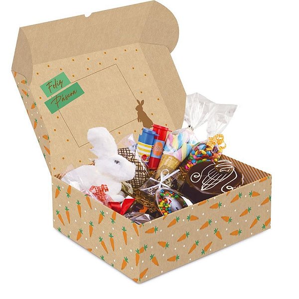 Caixa OVO de Páscoa Cesta NA Caixa KRAFT Cenoura M PCT C/ 10