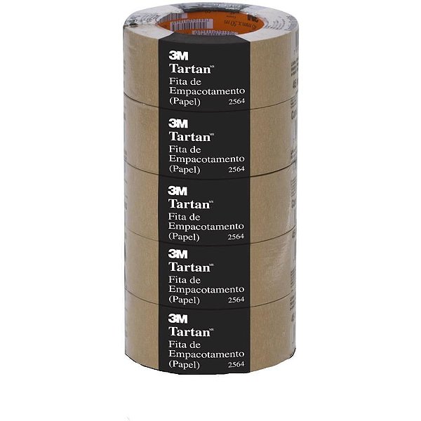Fita para Empacotamento Papel Crepado 2564 25MM X 50M SCOTCH  Pacote com 5