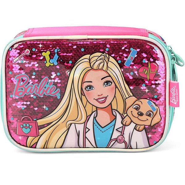 Estojo Tecido BOX Barbie G 1ZÍPER PINK