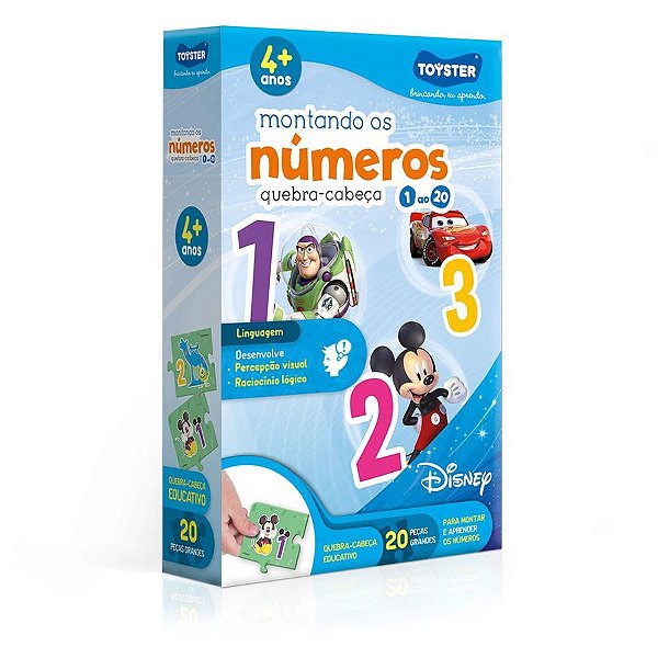 QUEBRA-CABEÇA Educativo Disney Montando os Numeros 20 Peças