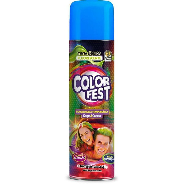 Pinta Cabelo 150ML Color FEST Azul Flúor - Caixa com 24