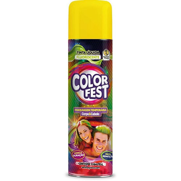 Pinta Cabelo 150ML Color FEST Amarelo Fluorescente - Caixa com 24 Unidades