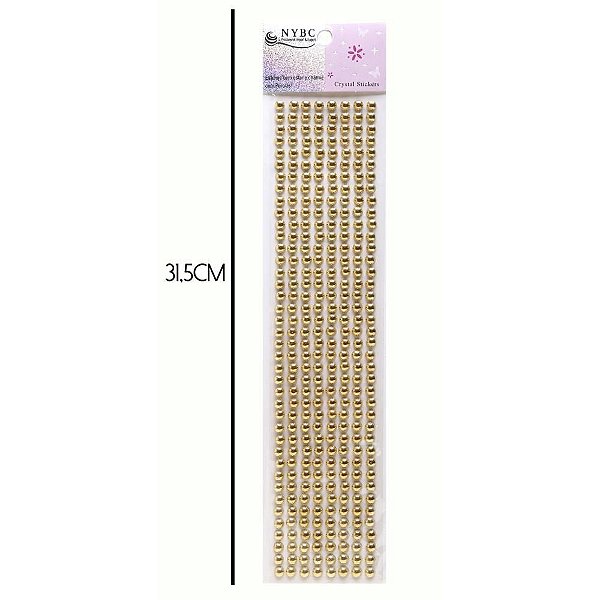 Pedraria 1/2 Pérola 6MM Ouro Cartela