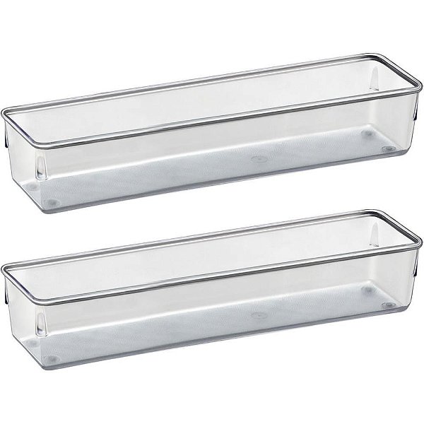 Organizador de Potes Retangular Longo 32X8X5,5 CM - Conjunto com 2 Peças