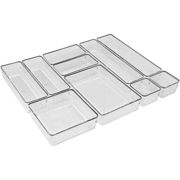 Organizador Potes QUADRADO/RETAN. Sortidos CX com 10