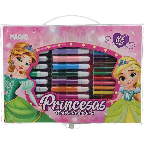 Maleta para Pintura Princesas 86 Peças