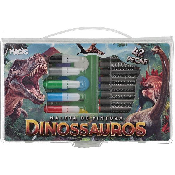 Maleta para Pintura Dinossauros - 42 Peças