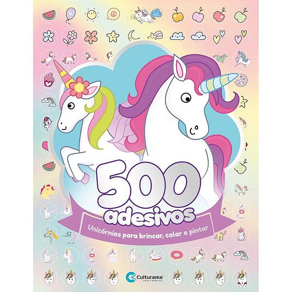 Livro Infantil para Colorir Unicórnios com 500 Adesivos – 44 Páginas