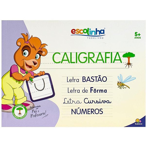 Livro Caligrafia Escolinha Sistema UV 32 Páginas 27X20CM