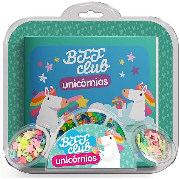 Livro Brinquedo Ilustrado BFF Unicórnios com Miçangas