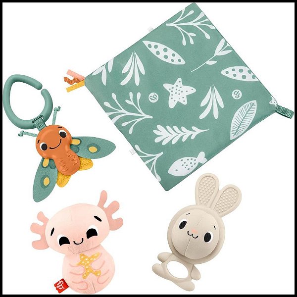 Fisher Price Newborn TOYS Conjunto Muitos Sentidos com 4 Brinquedos