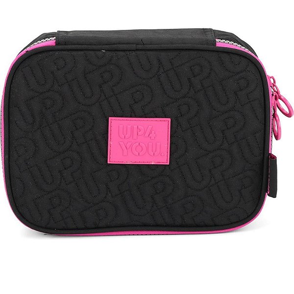 Estojo Tecido UP4YOU 1 Zíper Preto