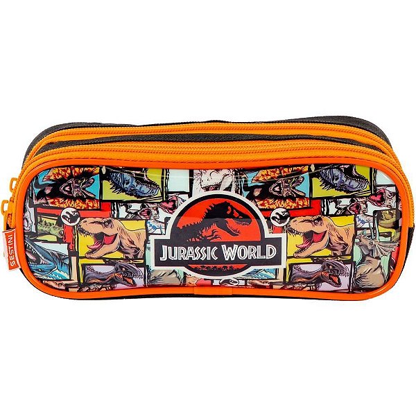 Estojo Tecido Jurassic Battle 2ZIP.